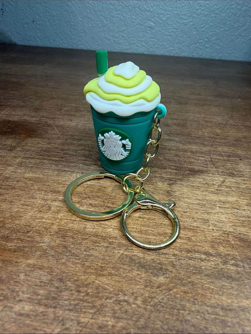 Starbucks Style Green Cup Keychain Bag Charm